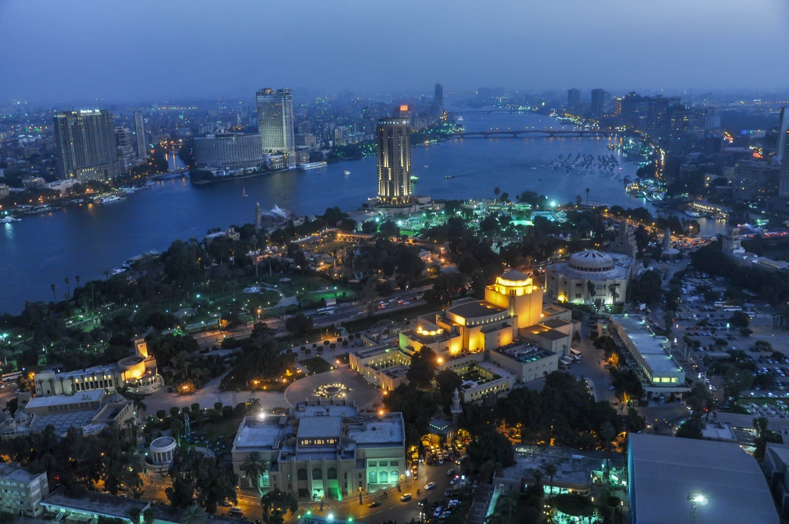 Cairo Opera House and the Nile river